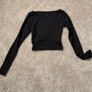 Elegant Black Long Sleeve Women's Top